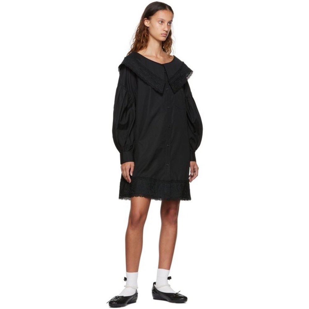 Simone Rocha Black Embroidered Midi Dress